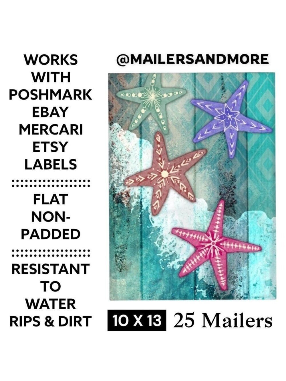 25 10X13 Poly Mailers Sea Star Ocean Fish Shipping Envelopes Bags PRICE IS FIRM - Picture 4 of 14
